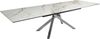Esstisch Edge 200-300x100 Keramik Calacatta Luxe Weiß-Gold-Grau Kreuzgestell Rechteck Edelstahl ausziehbar Bild 5