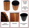 Pflanzkasten HWC-L24, Pflanzkübel Blumentopf Blumenkasten, rund 50x34cm Outdoor Akazie Holz MVG-zertifiziert, braun Bild 2
