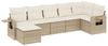 vidaXL 7-tlg. Garten-Sofagarnitur mit Kissen Beige Poly Rattan 3252815 Bild 2