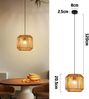 ZMH Pendelleuchte Esstisch Hängelampe Vintage - Pendellampe Esszimmer 1 Flammig Esstischlampe Hanfseil Laterne Design E27 Hängeleuchte für Schlafzimmer Wohnzimmer Flur(Ohne Leuchtmittel) Bild 3