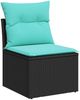 vidaXL Sofa Set 7 pcs Schwarz und Blau Polyrattan und Stahl 3448756 Bild 3