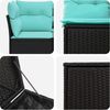 vidaXL Sofa Set 7 pcs Schwarz und Blau Polyrattan und Stahl 3448756 Bild 5