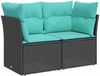 vidaXL Sofa Set 7 pcs Schwarz und Blau Polyrattan und Stahl 3448756 Bild 2