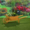2xGarten Pflanzschubkarre Schubkarre aus Holz Blumenkarre Pflanztrog Blumenkübel Bild 3