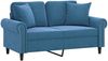 vidaXL 2-Sitzer-Sofa mit Zierkissen Blau 120 cm Samt 3200944 Bild 3