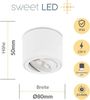 Sweet LED LED Aufbaustrahler 6er Set flache LED Aufbauspots - rund & schwenkbar, 5 W, 230V, LED wechselbar, Warmweiß, LED Deckenlampe, Deckenspot, Deckenstrahler Bild 4