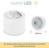 Sweet LED LED Aufbaustrahler 6er Set flache LED Aufbauspots - rund & schwenkbar, 5 W, 230V, LED wechselbar, Warmweiß, LED Deckenlampe, Deckenspot, Deckenstrahler Bild 3