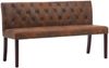 Sitzbank MAURI 148,5 cm Braun Wildleder-Optik | Küchenbank Esszimmerbank Flurbank mit Rückenlehne Bild 2