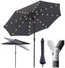 Sekey Solar-LED Sonnenschirm 330cm mit 40 LED, Windfester Gartenschirm UV 50+, Alu-Sonnenschirm mit Kurbel für Terrasse Balkon Garten Bild 2
