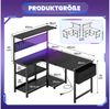 YOUDENOVA Gamingtisch Gaming Schreibtisch L Form 120x80 cm mit LED Steckdose Regal Schwarz (1-St) Bild 2