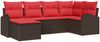 vidaXL Sofa Set mit Kissen 6 pcs Braun und Rot Poly-Rattan 3354783 Bild 2