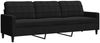 vidaXL 3-tlg. Sofagarnitur mit Kissen und Nackenrollen Schwarz Samt 3278506 Bild 4
