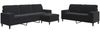 vidaXL 3-tlg. Sofagarnitur mit Kissen und Nackenrollen Schwarz Samt 3278506 Bild 2