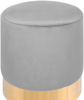 Pouf grau Samtstoff ⌀ 39 cm SOPHIA Bild 4