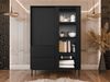 Vitrine Ozmi 2D2S mit zwei Drehtür und zwei Schubladen (Farbe: Schwarz) Bild 2