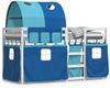 vidaXL Etagenbett mit Vorhängen Blau 90x200 cm Massivholz Kiefer 3284022 Bild 2