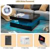 radelldar Couchtisch Wohnzimmertisch Hochglanz mit Beleuchtung&Fernsteuerung modern, USB Bild 2