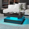 radelldar Couchtisch Wohnzimmertisch Hochglanz mit Beleuchtung&Fernsteuerung modern, USB Bild 5