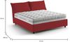 Dmora Doppelbett Amelinda, Bettkasten mit Stoffbezug, 100 % Made in Italy, Öffnung vorne, inklusive Matratze 160 x 190 cm, Rot Bild 3