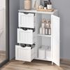 Vasagle Badezimmerschrank, schmaler Badschrank, Beistellschrank, Kommode, mit Schubladen, Schranktür, verstellbare Ablage, x x cm,, Weiß, 3 Bild 5