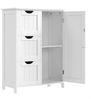 Vasagle Badezimmerschrank, schmaler Badschrank, Beistellschrank, Kommode, mit Schubladen, Schranktür, verstellbare Ablage, x x cm,, Weiß, 3 Bild 3