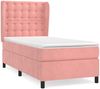 vidaXL Boxspringbett mit Matratze Rosa 90x200 cm Samt 3129434 Bild 2