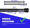 Verstellbare Vorhangstange - Spannstange zum Klemmen Schwarz Ø22/25 mm 120-210 cm Bild 2
