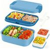 Mutig Lunchbox Brotdose für Kinder und Erwachsene Mit Fächern, 1960 ML Mittagessenbox, (Auslaufsicher Lunchbox, Bento Box Mit Besteck und Saucenbox, Bento Box, 4 Schichten Reisen Brotzeitbox with Cutlery), für Schule,Picknick&Unterweg,Arbeit,Reisen,Als... Bild 1
