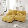 Ecksofa aus Chenille mit Ottomane & Kissen, gelb Bild 2