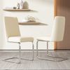Merax Samt-Esszimmerstuhl, 2er-Set, Wohnzimmer, Schlafzimmer, Lounge-Sessel, Diamant-Rücken-Design, mit silbernen Metall-Stützbeinen, Beige+Silber Bild 2
