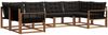 vidaXL Outdoor-Sofagarnitur mit Kissen 6 pcs Natürlich und Schwarz 3369799 Bild 2