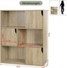 EUGAD Bücherregal, 1-tlg, Würfelregal mit Türen aus Holzwerkstoff Bild 3