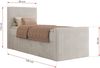 Bett mit Matratze, Boxspringbhett TILIANO DUO 90, Einzelbett 90 x 200 cm, Multipocket-Matratze 7-Zonen-Taschenfederkern - Beige Cordstoff - H3 - Links - Topper T25 Bild 4
