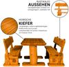 Mega-Holz Garten-Essgruppe Massive rustikale Gartengarnitur Kiefer Inkl. Sitzauflagen 120-200 cm, (Set, 1 Tisch, 2 Bänke), Komplett-Set - 200 cm Breit mit Sitzauflagen Bild 2