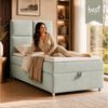 Best for Home Boxspringbett Trinity K-2 Boxspringbett mit Bettkasten & Topper – Komfort & Stauraum (Einzelbett, Hotelbett, Polsterbett gepolstertes Kopfteil, Jugendbett, Kinderbett versch. Größen, 70x200 80x200 90x200 100x200 cm), verschiedene Liefermö... Bild 2