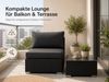 MeXo Gartenlounge-Set modulares Poly-Rattan Lounge-Set, (Lounge-Sitzmodul mit Glas-Beistelltisch, 10 cm Polster, Balkonmöbel wetterfest, UV-beständig), kleines Gartenmöbel-Set für Balkon & Terrasse Bild 3