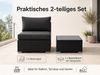 MeXo Gartenlounge-Set modulares Poly-Rattan Lounge-Set, (Lounge-Sitzmodul mit Glas-Beistelltisch, 10 cm Polster, Balkonmöbel wetterfest, UV-beständig), kleines Gartenmöbel-Set für Balkon & Terrasse Bild 4