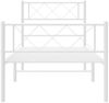 vidaXL Bettgestell mit Kopf- und Fußteil, Metall, Weiß, 107x203 cm Bild 4
