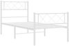 vidaXL Bettgestell mit Kopf- und Fußteil, Metall, Weiß, 107x203 cm Bild 5