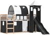 vidaXL Etagenbett mit Rutsche und Gardinen Weiß und Schwarz 80x200 cm 3284170 Bild 4