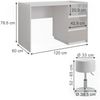 Schminktisch Marla Weiß Hochglanz 120 cm mit Hocker Vicco Bild 3