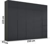 rauch Kleiderschrank; Drehtürenschrank PURISMA, 5-türig, 5 Glastüren, Graphit, inkl. Innenspiegel und weiteres Zubehör, 251x223x61xcm Bild 3