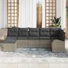vidaXL Gartensofa-set mit Kissen 7 pcs Hellgrau Poly Rattan 3346132 Bild 3
