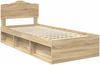 vidaXL Bettrahmen Sonoma-Eiche 75 x 190 cm Massives Kiefernholz 3412963 Bild 4
