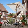 Sekey Sonnenschirm 200 x 150 cm Holzoptik Balkonschirm Rechteckig Wasserdicht, Knickbar, LxB: 200x150 cm, Sonnenschirm für Balkon Knickbar, Wasserdicht, UPF 50+ Bild 3