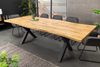 Ausziehbarer Esstisch OAKLAND 180-220cm Wildeiche-Design Baumkante Metallgestell Bild 2