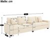 Big-Sofa mit Mehrfachsteckdosen und Stauraum, USB und Type-C, 4-Sitzer, inkl. loser Rückenkissen, Cord Bezug Bild 5