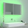 vidaXL LED-Bad-Spiegelschrank Betongrau 90x12x45 cm Acryl 804976 Bild 4