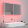vidaXL LED-Bad-Spiegelschrank Betongrau 90x12x45 cm Acryl 804976 Bild 5