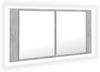 vidaXL LED-Bad-Spiegelschrank Betongrau 90x12x45 cm Acryl 804976 Bild 2